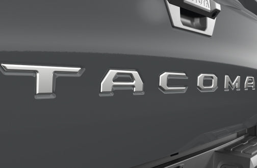 2024+ Genuine Toyota Tailgate badge Black/Gunmetal/Chrome
