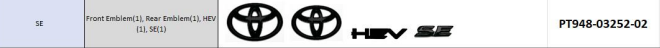 Genuine Toyota Blackout badges Camry 2025+