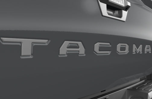 2024+ Genuine Toyota Tailgate badge Black/Gunmetal/Chrome