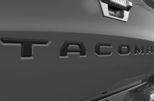 2024+ Genuine Toyota Tailgate badge Black/Gunmetal/Chrome