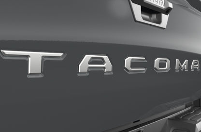 2024+ Genuine Toyota Tailgate badge Black/Gunmetal/Chrome