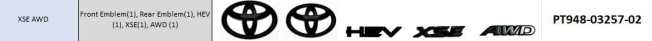 Genuine Toyota Blackout badges Camry 2025+