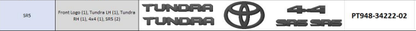 2022+ Tundra Genuine Toyota Blackout Badges PT948-34223-02 PT948-34222-02
