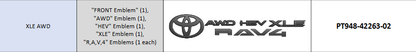 Genuine toyota Blackout Badges Rav4 2026