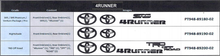 Genuine Toyota Blackout Badge Overlay PT948-89180-02 PT948-89190-02 PT948-89200-02 - Toyota Customs