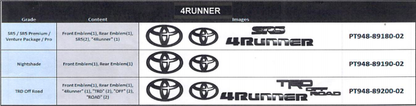 Genuine Toyota Blackout Badge Overlay PT948-89180-02 PT948-89190-02 PT948-89200-02 - Toyota Customs