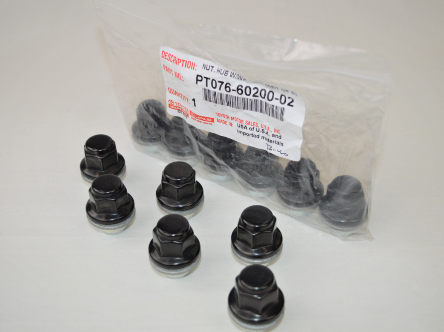 Genuine Toyota Black Wheel Nuts PT076-60200-02