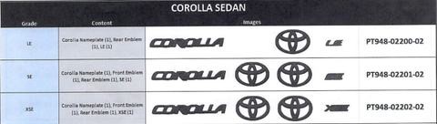 Genuine Toyota Blackout Badge Overlays PT948-02201-02 PT948-02202-02 PT948-02200-02 - Toyota Customs