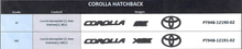 Genuine Toyota Blackout Badge Kit 2021+ Corolla HB PT948-12190-02 PT948-12191-02