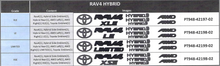 Genuine Toyota Blackout Overlays Rav4 Hybrid 2020-2025